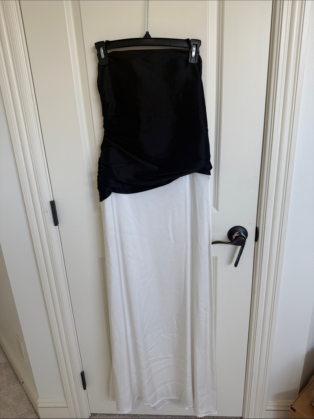 Meshki Black and White Two-Tone dress